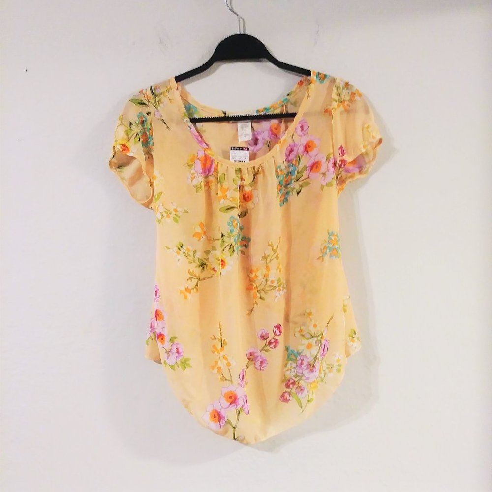 Body Central Sheer Floral Top